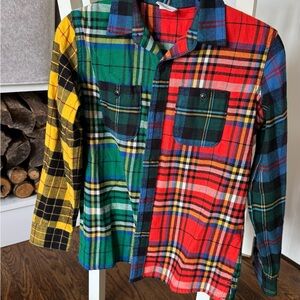 GAP Boys Flannel Plaid Button Down Shirt